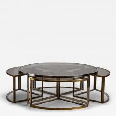 Jean Charles Circular low table in brass and glass by Jean Charles France 1970s - 4603729