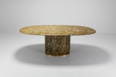 Jean Charles Jean Charles Onyx and Gold Leaf Marble and Brass Dining Table 1970s - 984797