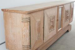 Jean Charles Moreaux Art Deco Cerused Oak Credenza by Jean Charles Moreux France 1940s - 4134019