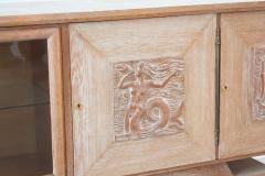 Jean Charles Moreaux Art Deco Cerused Oak Credenza by Jean Charles Moreux France 1940s - 4134022