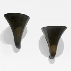 Jean Charles Moreaux Pair of Patinated Bronze Sconces in the Style of Jean Charles Moreaux - 3912532