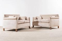 Jean Charles Moreux Elegant Pair of French Art Deco Two seat Sofas 1935 New Upholstery - 3033438