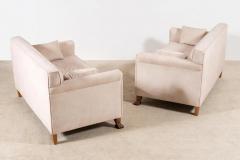 Jean Charles Moreux Elegant Pair of French Art Deco Two seat Sofas 1935 New Upholstery - 3033441