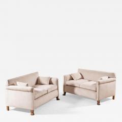 Jean Charles Moreux Elegant Pair of French Art Deco Two seat Sofas 1935 New Upholstery - 3167551