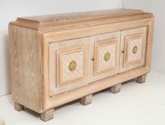 Jean Charles Moreux French Art Deco Cerused Oak Sideboard or Cabinet - 756432