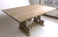 Jean Charles Moreux J C Moreux cerused superb oak folding dinning table or console - 1162997