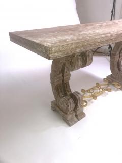Jean Charles Moreux J C Moreux cerused superb oak folding dinning table or console - 1162999