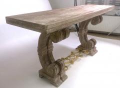 Jean Charles Moreux J C Moreux cerused superb oak folding dinning table or console - 2343800