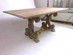 Jean Charles Moreux J C Moreux cerused superb oak folding dinning table or console - 2343804