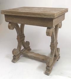 Jean Charles Moreux J C Moreux cerused superb oak folding playing card table or console - 1163005