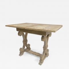 Jean Charles Moreux J C Moreux cerused superb oak folding playing card table or console - 2347156