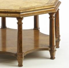 Jean Charles Moreux JC Moreux style Neoclassical classy hexagonal oak 2 tier coffee table - 1667637