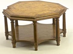 Jean Charles Moreux JC Moreux style Neoclassical classy hexagonal oak 2 tier coffee table - 1667643