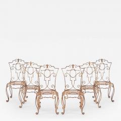 Jean Charles Moreux Jean Charles Moreux Gilt Iron Chairs Set of 6 - 2459767