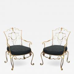 Jean Charles Moreux Jean Charles Moreux Pair of Gilt Forged Iron Armchairs - 1560515