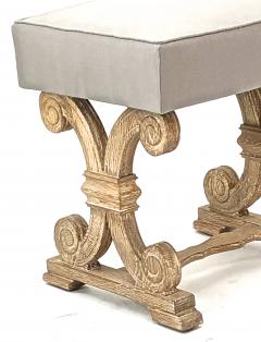 Jean Charles Moreux Jean charles moreux pair of oak carved cerused stools - 939736