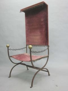 Jean Charles Moreux Modern Neoclassical Iron Throne Lounge Chair Jean Charles Moreux Attributed - 1657709