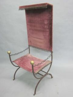 Jean Charles Moreux Modern Neoclassical Iron Throne Lounge Chair Jean Charles Moreux Attributed - 1657711