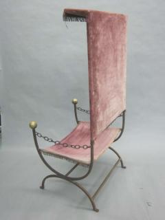 Jean Charles Moreux Modern Neoclassical Iron Throne Lounge Chair Jean Charles Moreux Attributed - 1657712