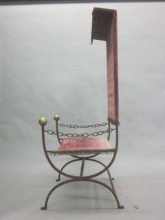 Jean Charles Moreux Modern Neoclassical Iron Throne Lounge Chair Jean Charles Moreux Attributed - 1657714