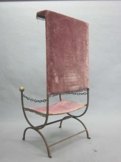 Jean Charles Moreux Modern Neoclassical Iron Throne Lounge Chair Jean Charles Moreux Attributed - 1657724