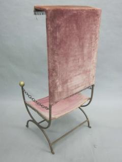 Jean Charles Moreux Modern Neoclassical Iron Throne Lounge Chair Jean Charles Moreux Attributed - 1657727