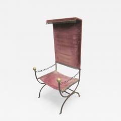 Jean Charles Moreux Modern Neoclassical Iron Throne Lounge Chair Jean Charles Moreux Attributed - 1660133