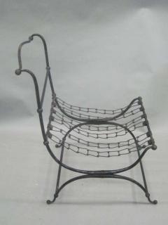 Jean Charles Moreux Rare Pair of French Hammered Iron and Chain Lounge Chairs by Jean Charles Moreux - 1774977