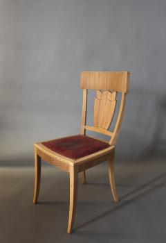 Jean Charles Moreux Rare Set of Ten French Art Deco Walnut Dining Chairs by Jean Charles Moreux - 635346