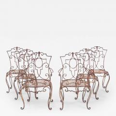 Jean Charles Moreux Set of 6 Jean Charles Moreau French Iron Chairs - 2459768