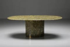 Jean Charles Onyx and Gold Leaf Marble Dining Table by Maison Charles Regency 1970s - 3405770