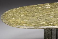 Jean Charles Onyx and Gold Leaf Marble Dining Table by Maison Charles Regency 1970s - 3405785