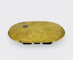 Jean Claude Dresse Coffee table Mosaic Brass and agate By Jean Claude Dresse - 4564250