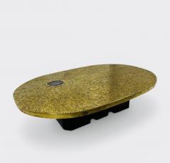 Jean Claude Dresse Coffee table Mosaic Brass and agate By Jean Claude Dresse - 4564252