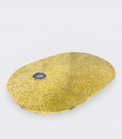 Jean Claude Dresse Coffee table Mosaic Brass and agate By Jean Claude Dresse - 4564253