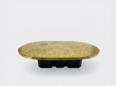 Jean Claude Dresse Coffee table Mosaic Brass and agate By Jean Claude Dresse - 4564254