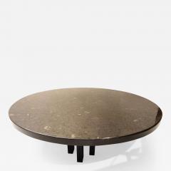 Jean Claude Dresse Large Round Cocktail Table in Hematite by Jean Claude Dresse Circa 1970 - 217245