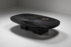 Jean Claude Dresse Metropolitan Chic Black Resin with Agate Coffee Table by Dresse 1980s - 1268845
