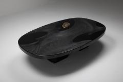 Jean Claude Dresse Metropolitan Chic Black Resin with Agate Coffee Table by Dresse 1980s - 1268846