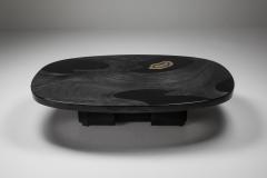 Jean Claude Dresse Metropolitan Chic Black Resin with Agate Coffee Table by Dresse 1980s - 1268847