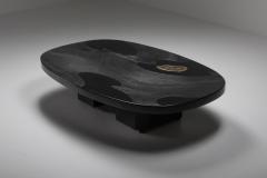 Jean Claude Dresse Metropolitan Chic Black Resin with Agate Coffee Table by Dresse 1980s - 1268849