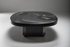 Jean Claude Dresse Metropolitan Chic Black Resin with Agate Coffee Table by Dresse 1980s - 1268850