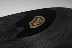 Jean Claude Dresse Metropolitan Chic Black Resin with Agate Coffee Table by Dresse 1980s - 1268852