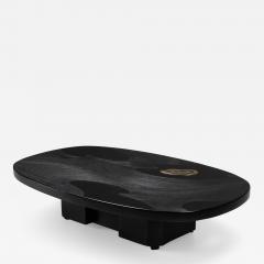 Jean Claude Dresse Metropolitan Chic Black Resin with Agate Coffee Table by Dresse 1980s - 1270926