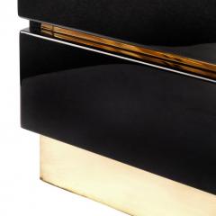 Jean Claude Mahey Back Lacquer and Brass Chest of Drawers - 611760