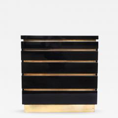 Jean Claude Mahey Back Lacquer and Brass Chest of Drawers - 623919