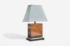 Jean Claude Mahey Burl Wood Chrome Table Lamps France 1960s - 4207111