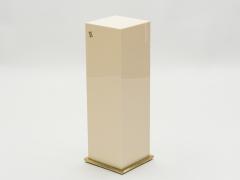 Jean Claude Mahey French J C Mahey lacquer and brass pedestal 1970s - 1025857