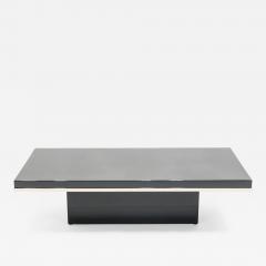 Jean Claude Mahey J C Mahey black lacquer and brass coffee table 1970s - 1029032