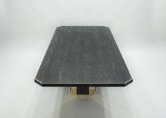 Jean Claude Mahey J C Mahey for Paco Rabanne black Portoro marble dining table brass 1979 - 1119980